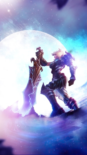 Riven from League of Legends with a large sword