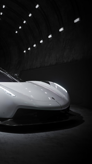 Koenigsegg Jesko in a dark tunnel