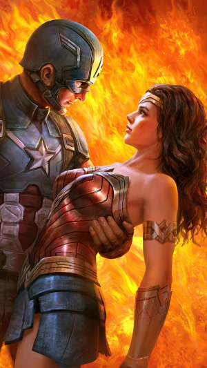 Captain America and Wonder Woman artwork