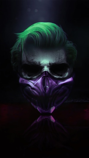 Joker artwork with purple mask