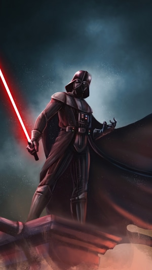 Darth Vader with Red Lightsaber Artwork