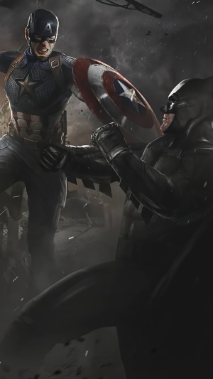 Captain America vs Batman Artwork 4K