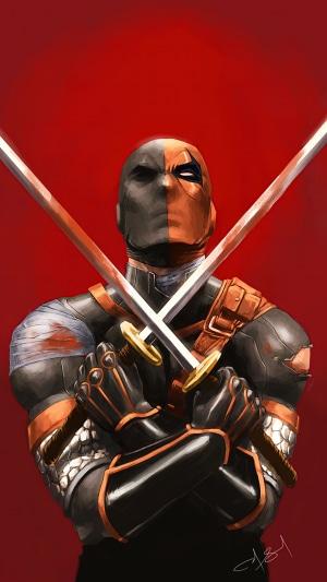 Deathstroke with swords artwork 4K