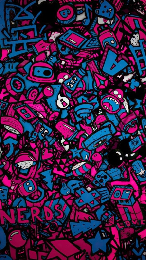 Graffiti artwork with abstract digital art
