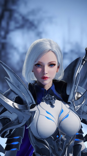 Artwork of a female warrior in armor