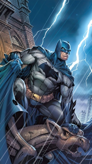 Batman on a Gargoyle in a Storm