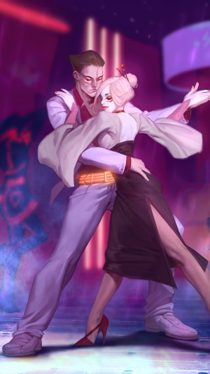 Couple dancing in a club