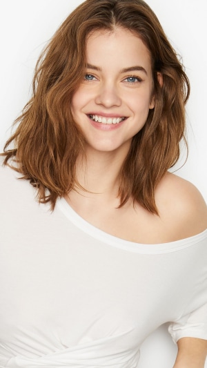 Barbara Palvin in a white top photoshoot