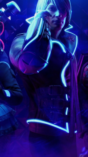 Saints Row The Third character with neon lights