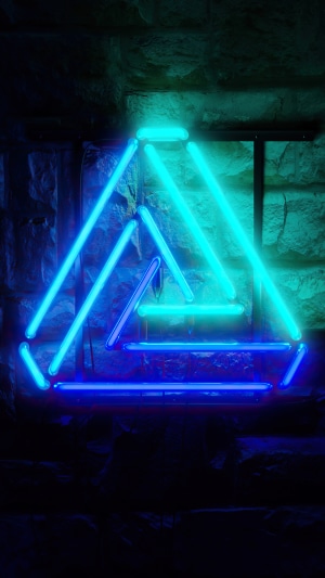 Abstract neon triangle 4K