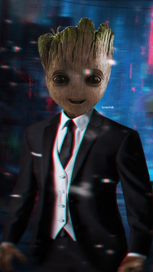 Baby Groot from Marvel artwork 4K