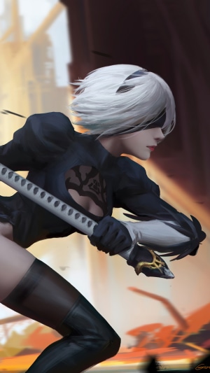 2B from Nier: Automata artwork