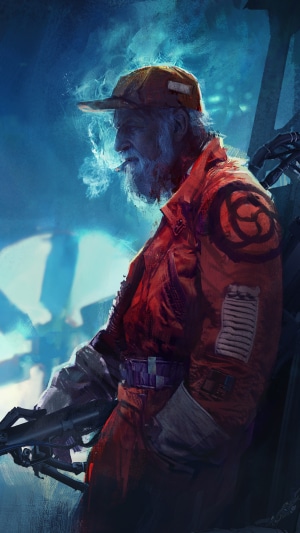 Man in orange suit smoking, Nemesis Distress 4K