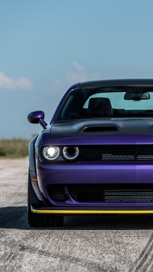 Purple Dodge Challenger SRT Hellcat Widebody car