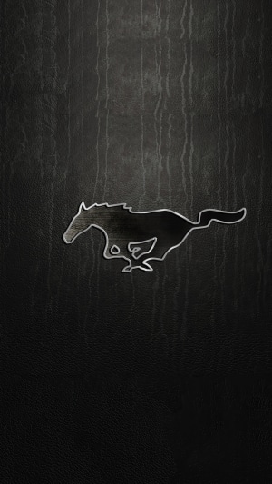 Ford Mustang logo on black textured background