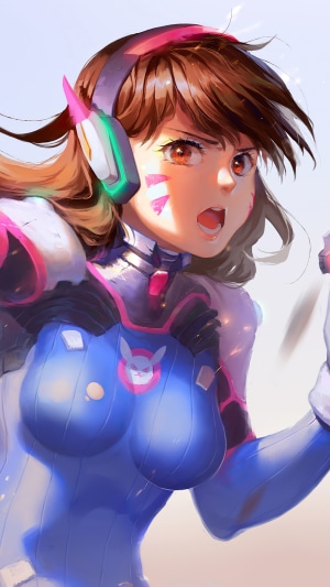 D.Va from Overwatch artwork 4K