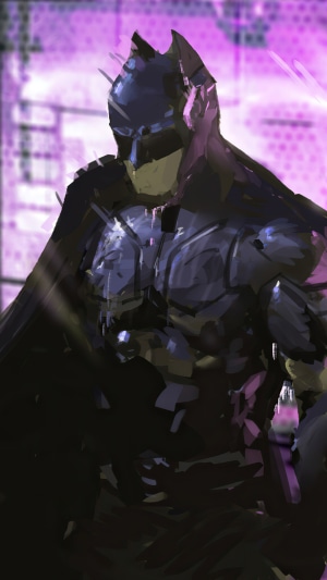 Artwork of Batman in dark armor