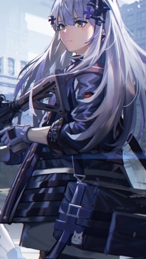 Anime girl with rifle from Girls' Frontline