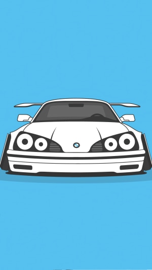 White BMW car illustration