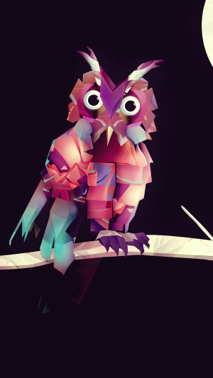 Low poly owl artwork