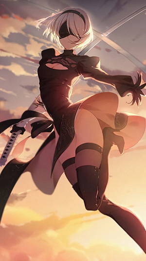 2B from Nier Automata in digital art