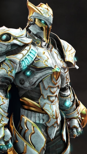 Knight in ornate armor from Godfall