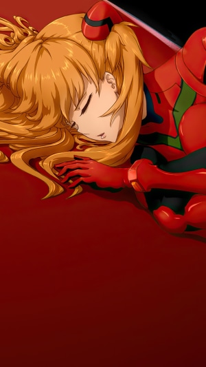 Asuka Langley Soryu from Neon Genesis Evangelion sleeping