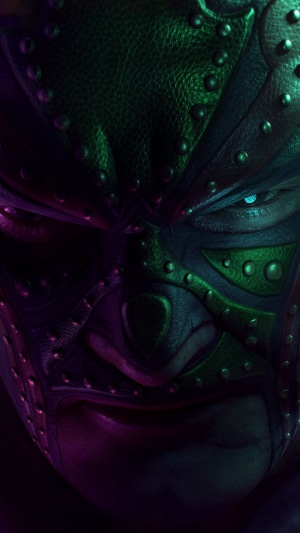 Close-up of a character's mask from Saints Row The Third
