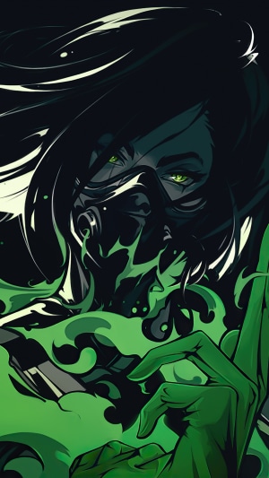 Viper from Valorant with green toxic gas