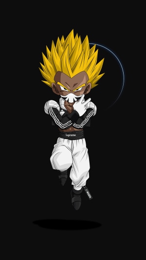 Gotenks from Dragon Ball Z in streetwear