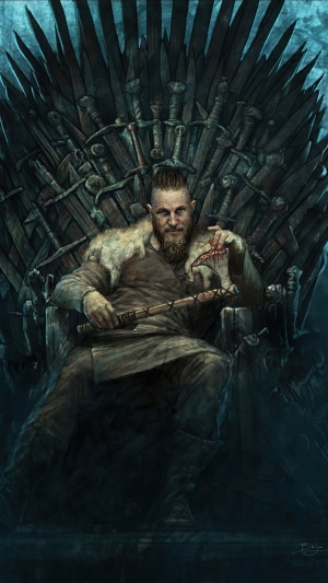Ragnar Lothbrok on the Iron Throne from Vikings
