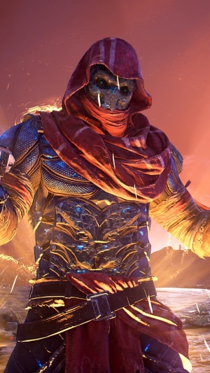 Outriders character in armor with hood