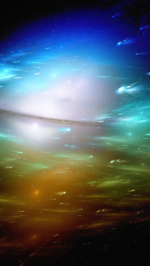 Digital universe artwork with galaxy and stars