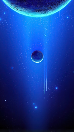 Digital art of planets and stars in space