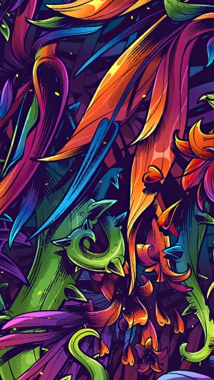 Abstract colorful flora pattern
