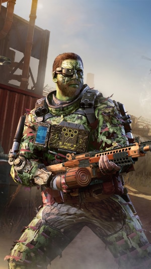 Call of Duty Mobile character with camouflage outfit
