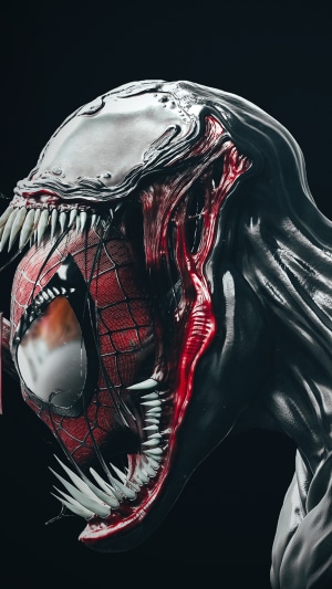 Venom merging with Spider-Man