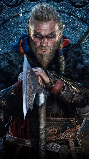Eivor from Assassin's Creed Valhalla with an axe