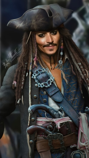 Jack Sparrow from Pirates of the Caribbean digital art