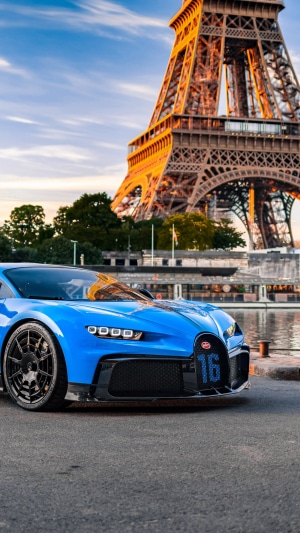 Bugatti Chiron Pur Sport in Paris with Eiffel Tower