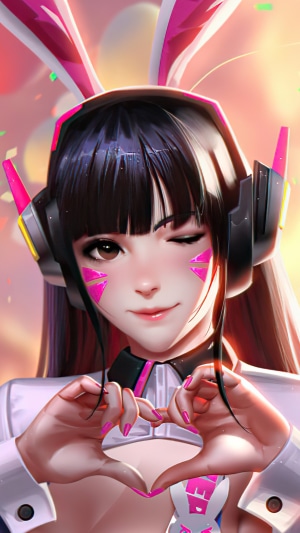D.Va from Overwatch with bunny ears