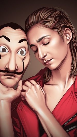 Tokyo and Salvador Dalí mask from Money Heist 4K