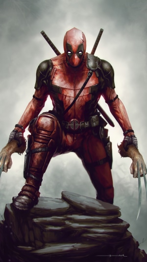 Deadpool with Wolverine Claws Artwork 4K