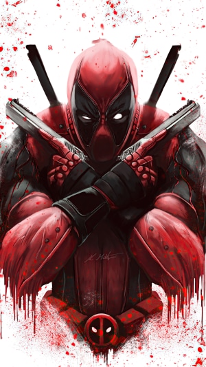 Deadpool with Guns Artwork 4K