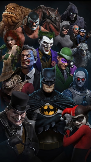 Batman and villains from Batman Arkham series