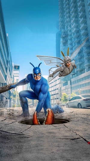 The Tick and Batmanuel from The Tick TV Show