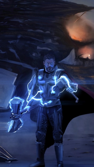 Thor with Stormbreaker and Mjolnir