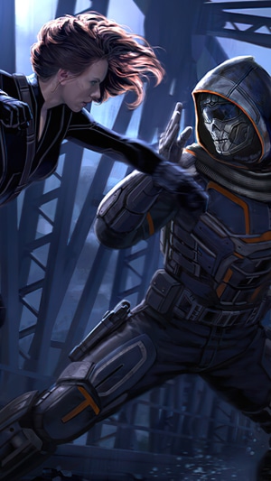 Black Widow and Taskmaster fighting in Marvel's Black Widow