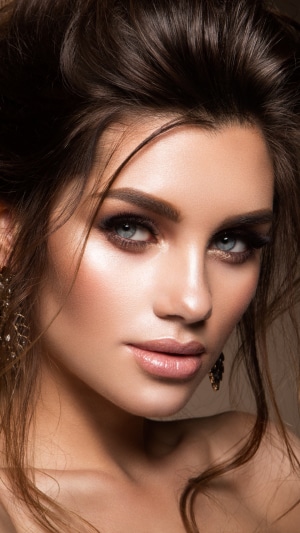 Close-up of a beautiful woman with makeup