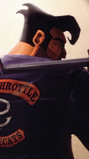 Character with 'Full Throttle' and 'Wildcats' patches